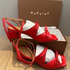 Women's Red Heeled Sandals